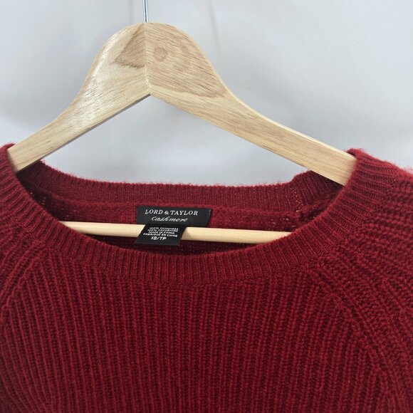 Lord & Taylor Red Cashmere Classic Boatneck Sweater XS - Picture 5 of 9